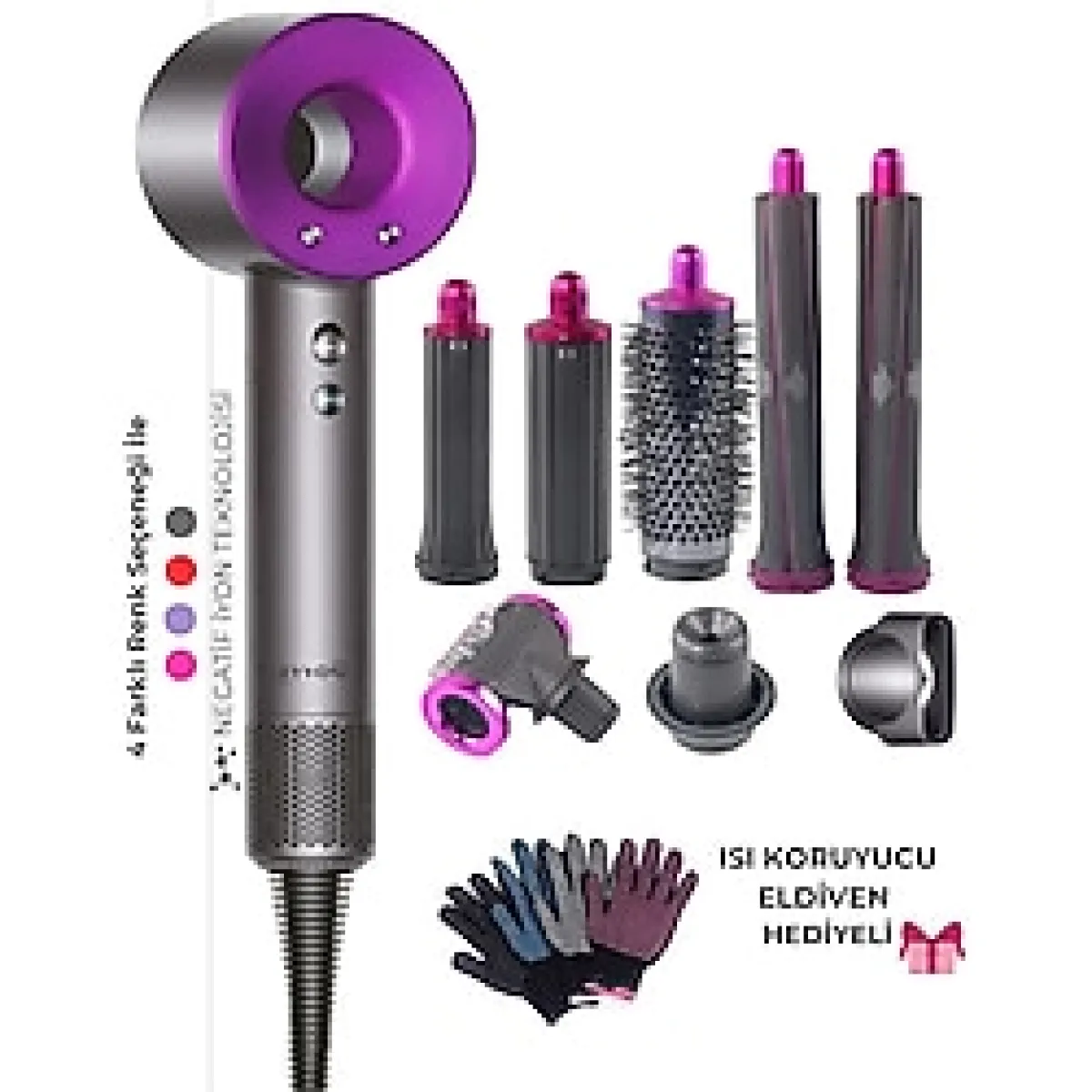 RAYVON Saç Kurutma Ve Şekillendirici Full Set 8in1