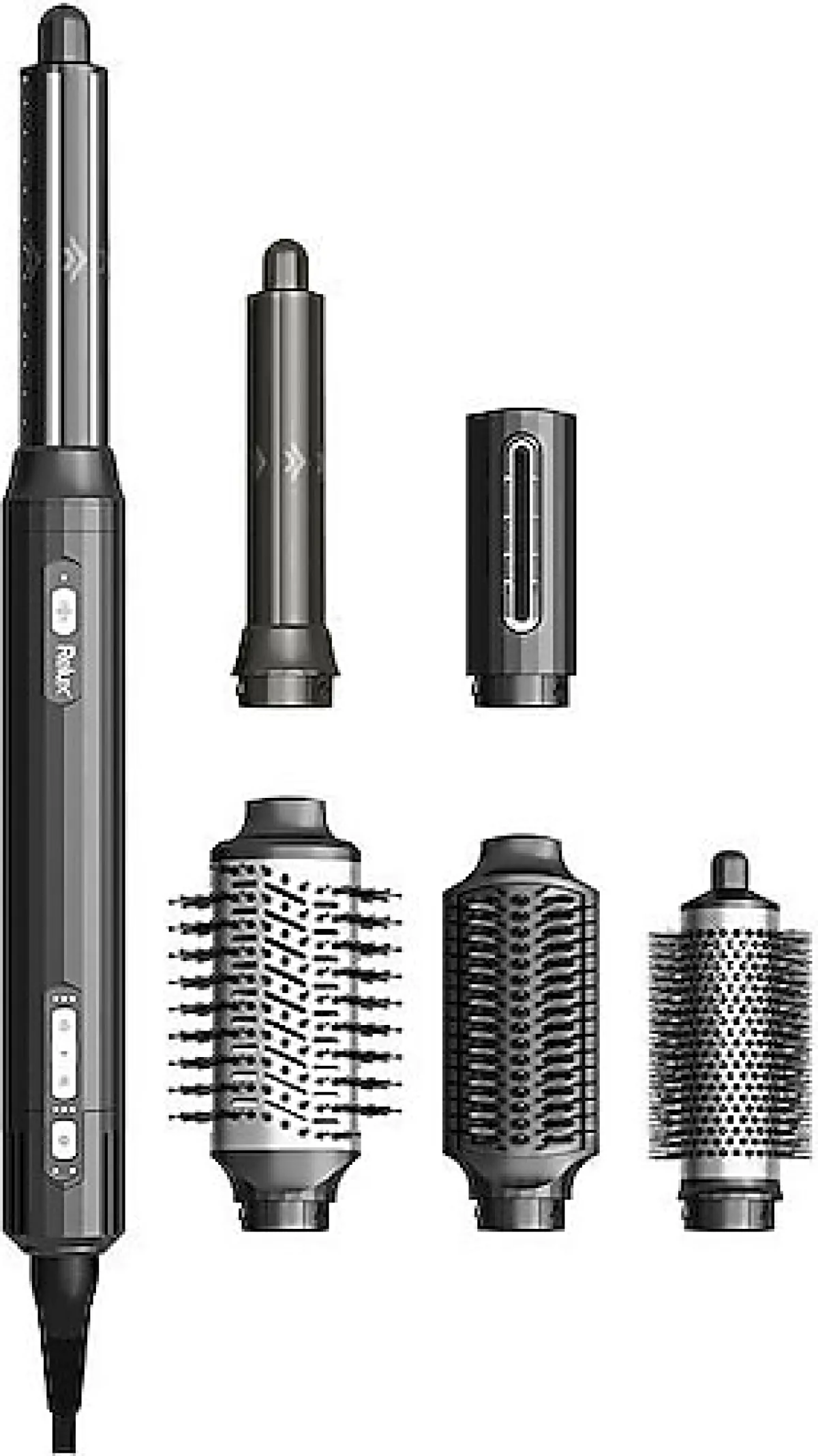 Relux RMS9200B Aeroflex 6in1 Antrasit Saç Şekillendirme Seti