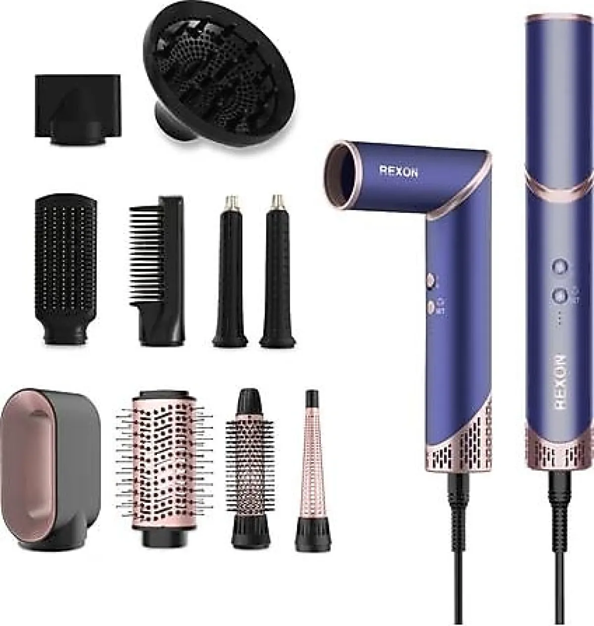 Rexon Flex 10in1 Mavi Saç Şekillendirme Seti