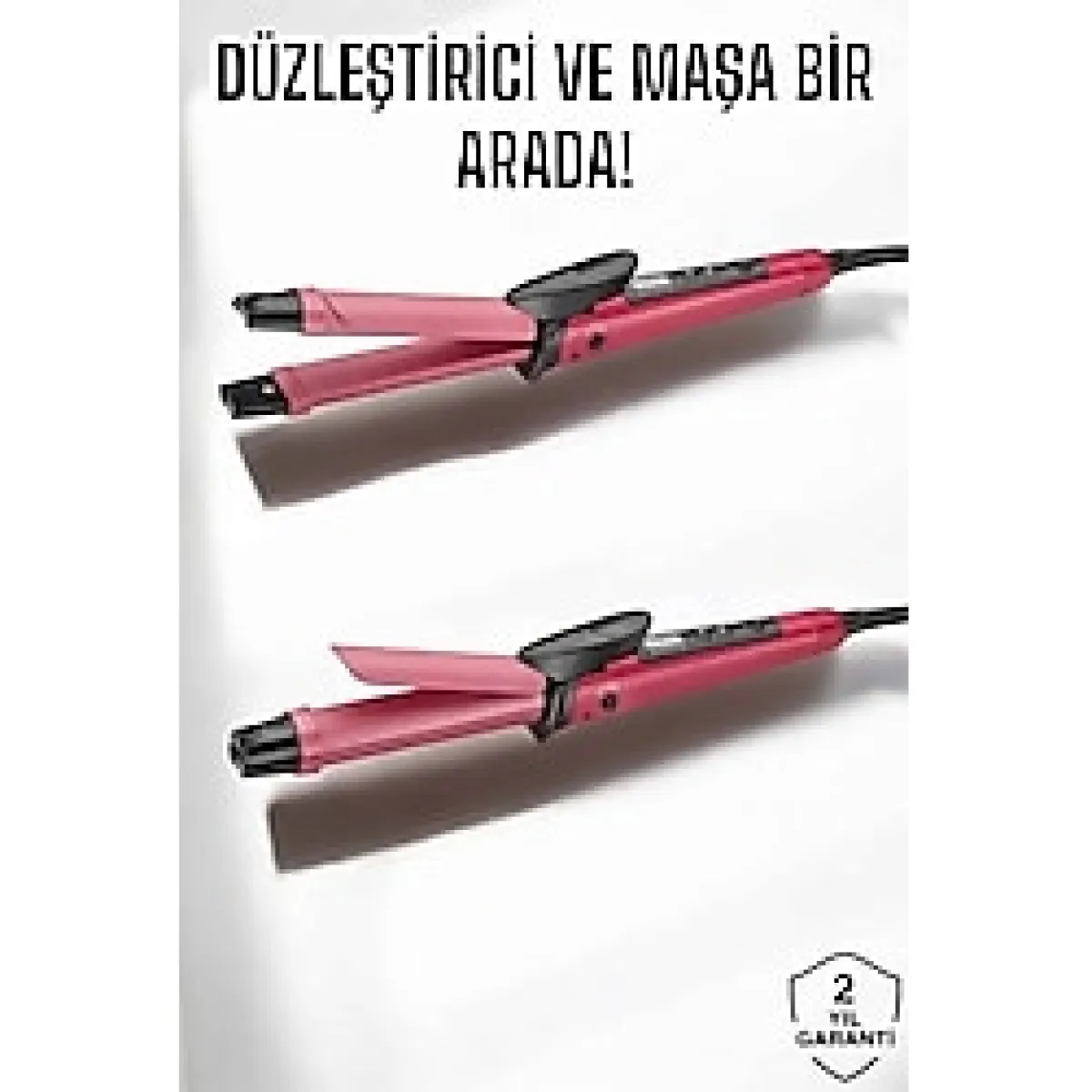 Saç Düzleştirici ve Maşa Ikili Saç Şekillendirici 15 mm Bakır Plaka ile Hızlı Isınma Özelliği - 0 - Siyah