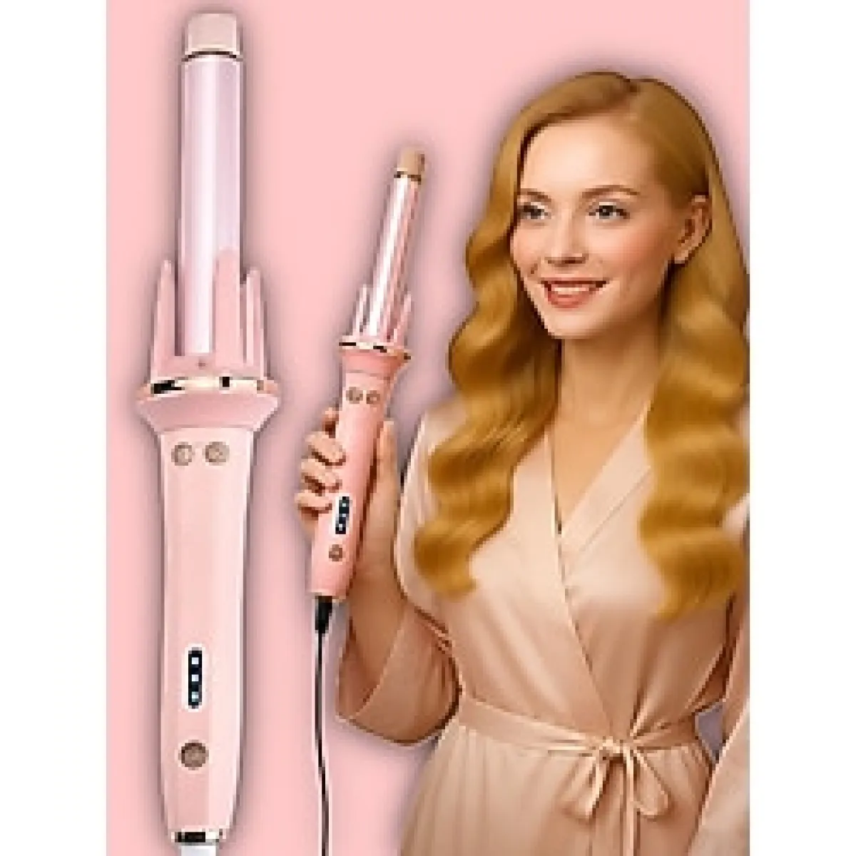 Saç Şekillendirme Otomatik Döner Başlıklı Saç Maşası Kalın Su Dalgası Extra Uzun Başlıklı Tb 1856