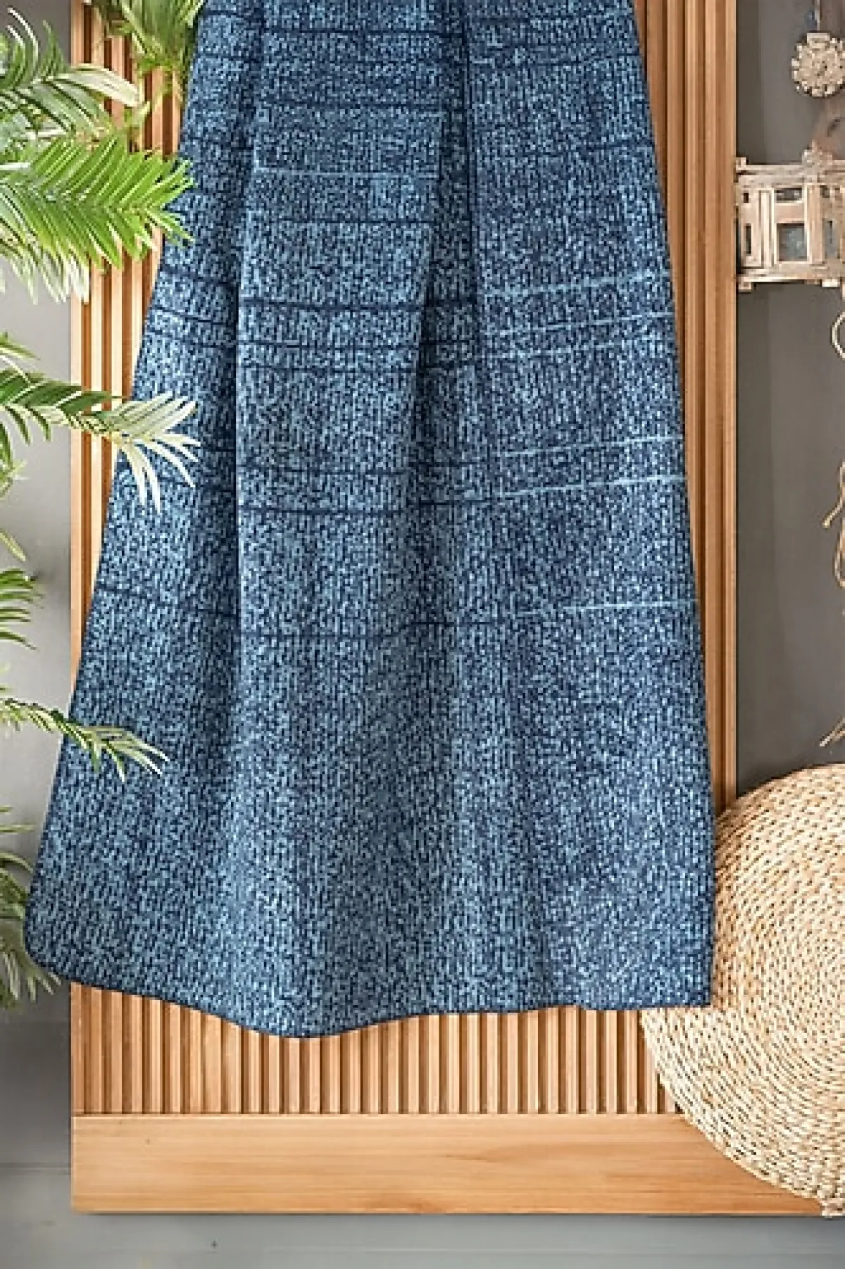 Sarev Bazaar Laurel Mavi 200x220 cm Çift Kişilik Battaniye