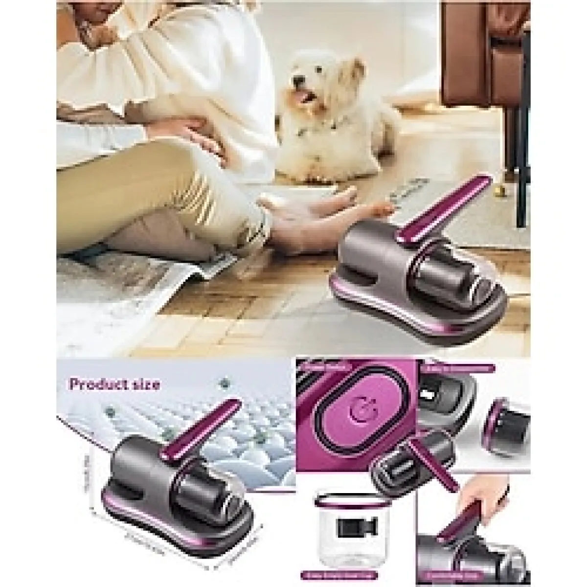 Şarjlı Kablosuz Uv Sterilizasyonlu Çok Fonksiyonlu Temizlik Cihazı - Amber - Seçenek 1