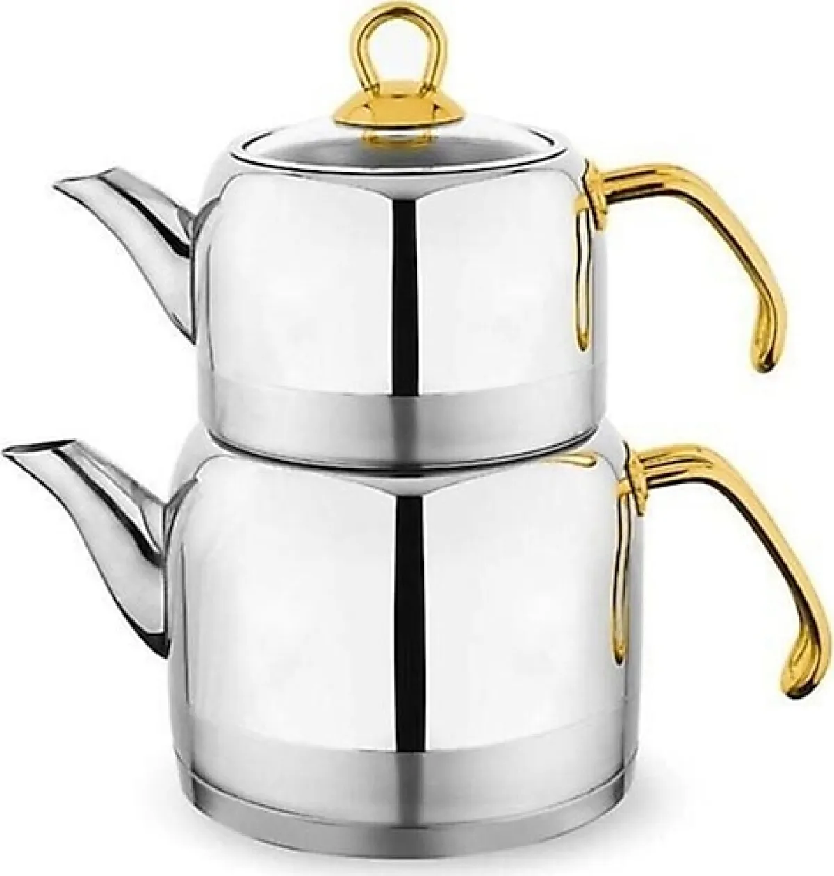 Schafer Ada Altın Büyük Boy Çelik Çaydanlık