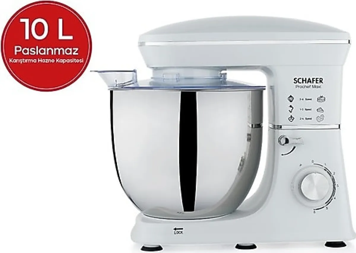 Schafer Prochef Maxi 2000 W Beyaz 10 lt Stand Mikser