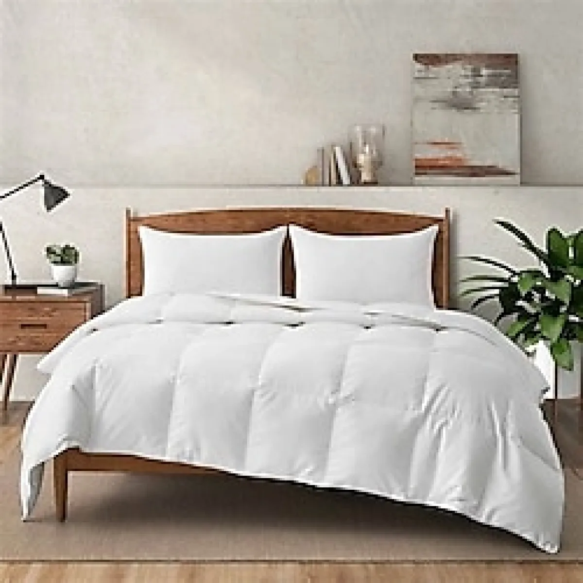 Seda Home Art %100 Kaz Tüyü Yorgan Çift Kişilik 195X215 cm , Otel ve Ev Kullanımına Uygun , - 195 x 215 cm - Beyaz