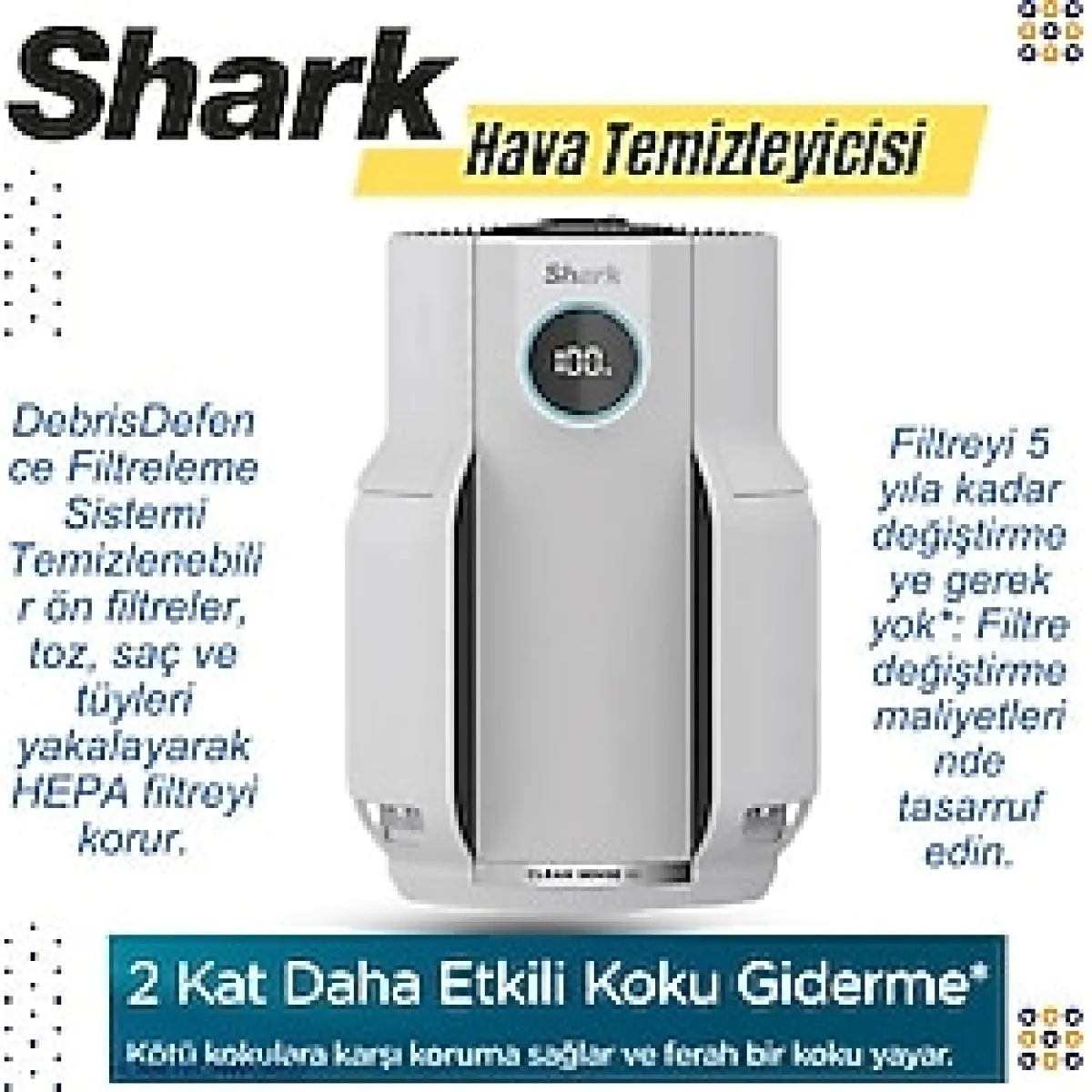 Shark Ninja Temizlerken Ferah Bir Koku Yayar Ve Kokuları 2 Kata Kadar Nötralize Eder Clean Sense Iq Hava Temizleyicisi - Beyaz