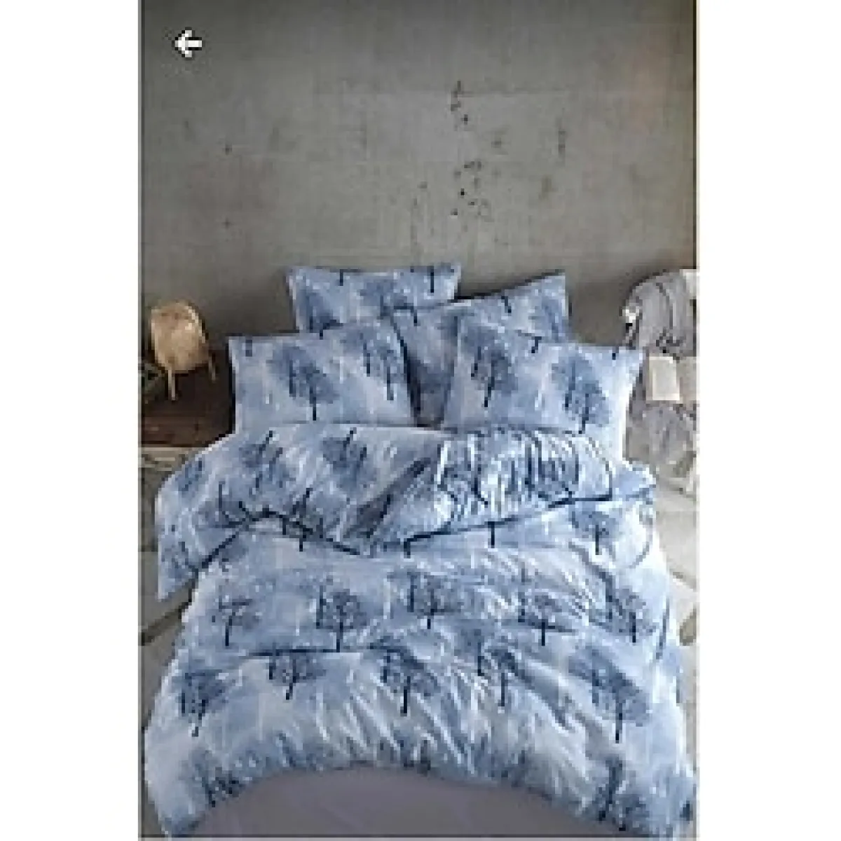 Sheri Home Tekstil Cotton Gri Ağaç Çift Kişilik Nevresim Seti Takımı Sheri9488