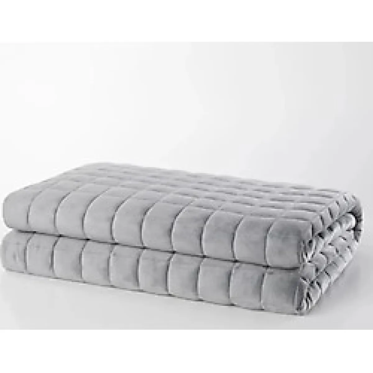 Sinada %100 Pamuk Saten Kumaş Elyaf Dolgulu Ağırlıklı Battaniye Tek Kişilik (Dört Mevsim) 155X215 Cm 4 Kg Gri