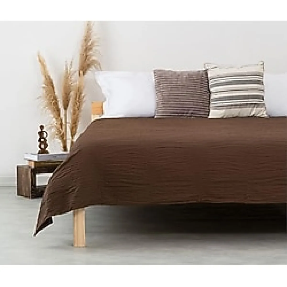 Soley Jazzy Tek Kişilik Premium Çok Amaçlı Yatak Örtüsü Kahve