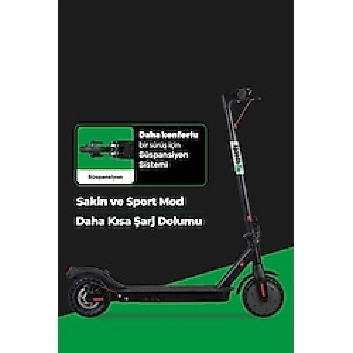 Speedy 350W Güçlü Motor Süspansiyonlu Konforlu Elektrikli Scooter