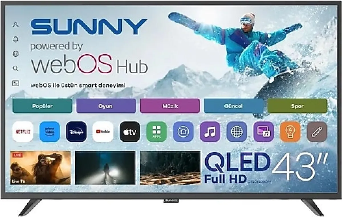 Sunny SN43QAL540 Full HD 43'' 109 Ekran Uydu Alıcılı WebOS Smart QLED TV