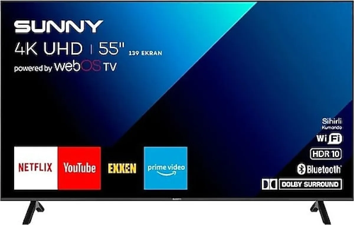 Sunny SN55FMN252 4K Ultra HD 55" 140 Ekran Uydu Alıcılı webOS Smart LED TV