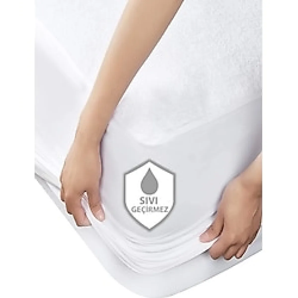 Suvay Micro Fitted Full Kenar Su Sıvı Geçirmez Alez Çarşaf 150 x 200 Çift Kişilik Beyaz Renkli Yatak Koruyucu - 150 x 200 cm