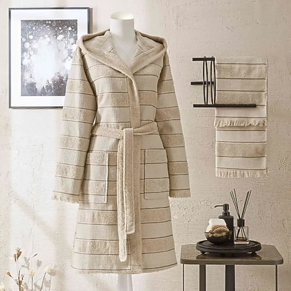 Taç Casual Pamuk Bornoz Seti