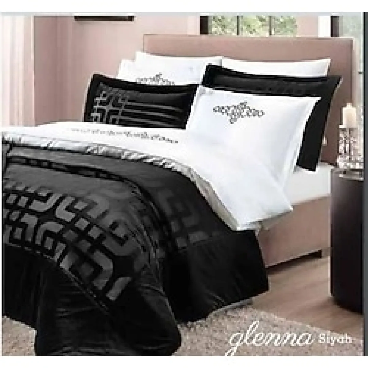 Taç Çeyiz Seti Evimdeki Evimdeki Neşe Glenna Siyah