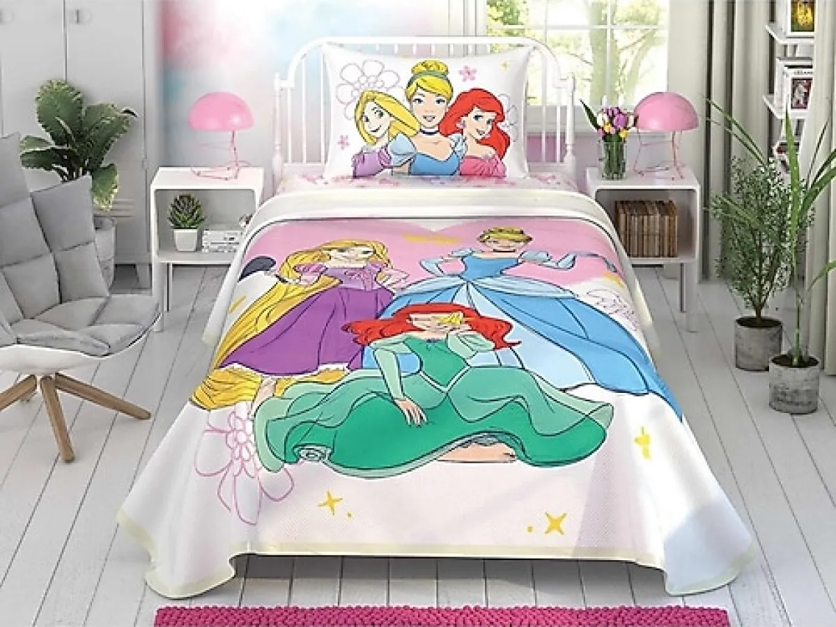 Taç Disney Princess Lisanslı Pamuk Pike Takımı