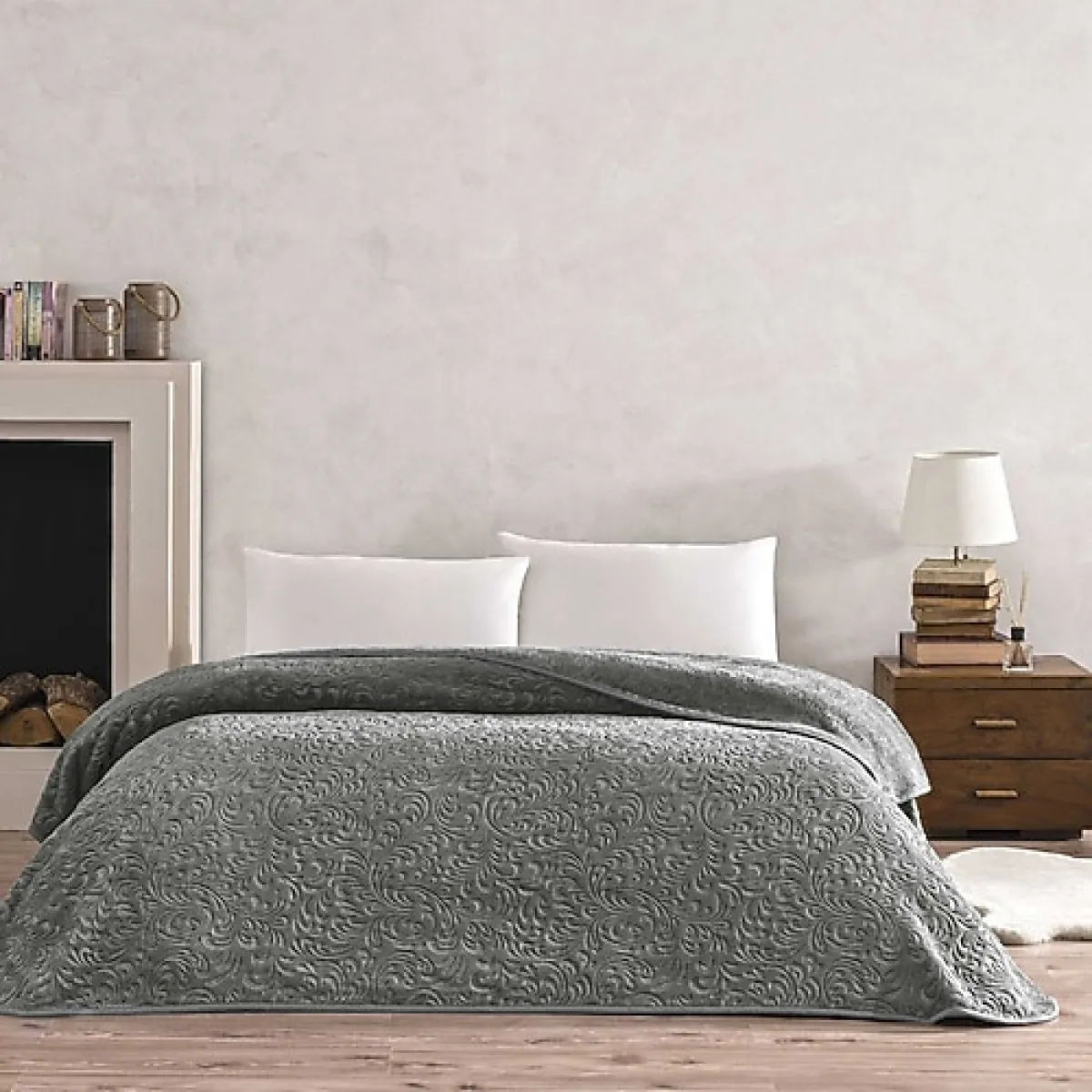 Taç Doressa Antrasit 160x220 cm Çift Kişilik Battaniye