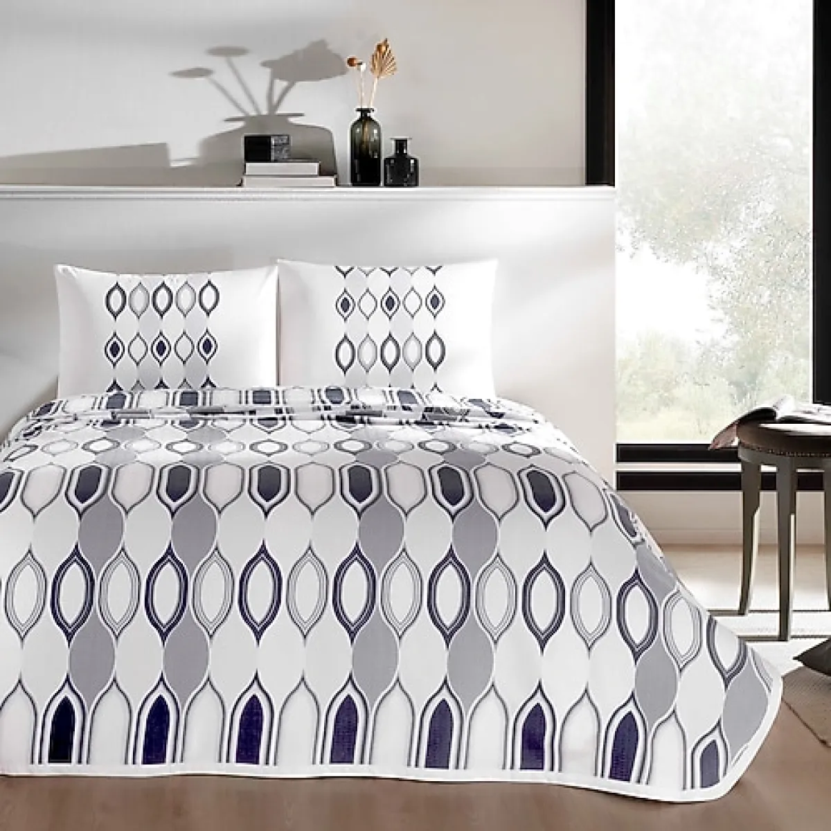 Taç Falcon Gri Tek Kişilik Pike Takımı