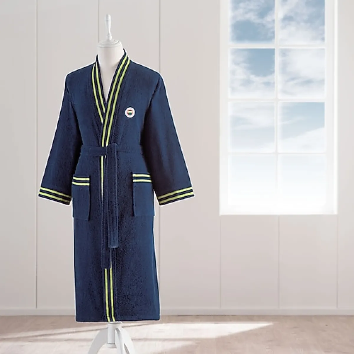 Taç Fenerbahçe Sarı Lacivert Lisanslı Bornoz