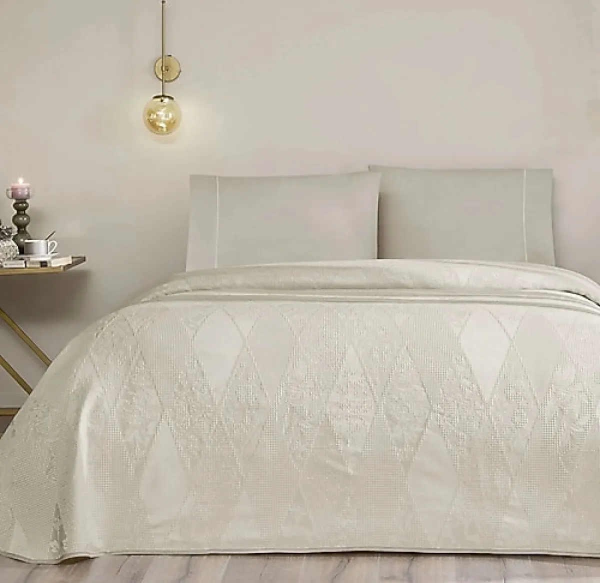 Taç Flava Gri Tek Kişilik Pike Takımı