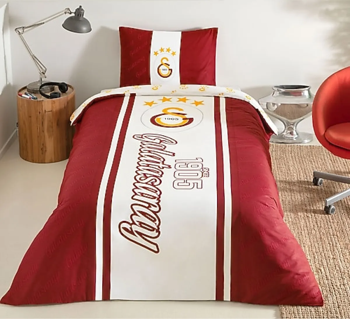 Taç Galatasaray 1905 Glow Tek Kişilik Nevresim Takımı