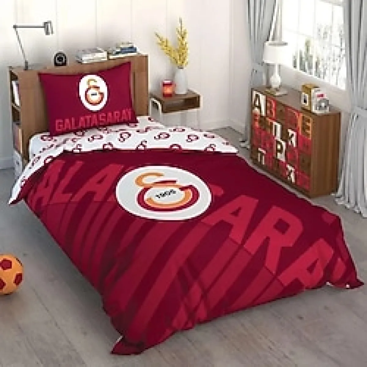 Taç Galatasaray Kırmızı Logo Pamuk Nevresim Takımı