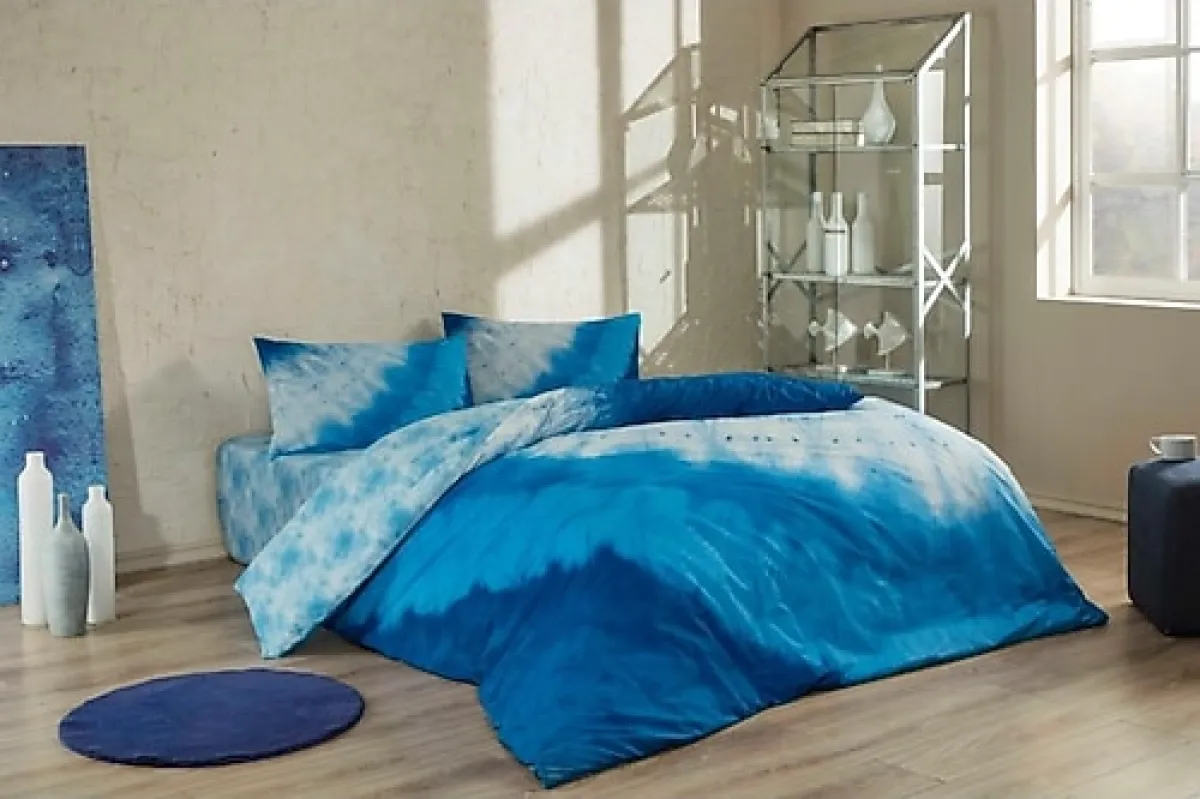 Taç Horizon Tek Kişilik Antibakteriyel Nevresim Takımı Mavi