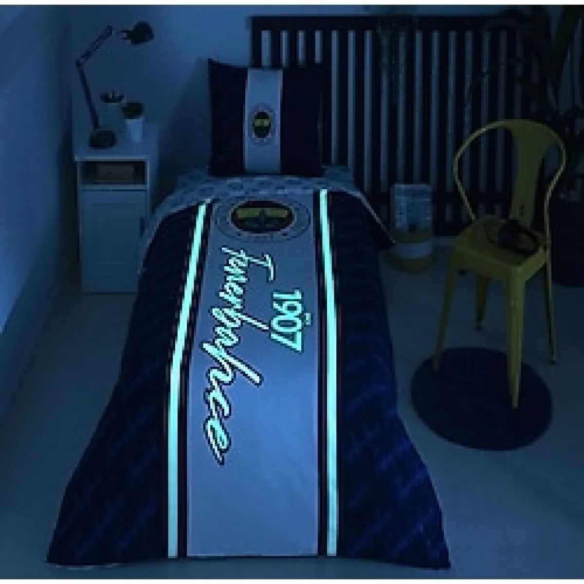 Taç Lisanslı Fenerbahçe 1907 Glow Tek Kişilik Pamuk Nevresim Takımı - 160 x 220 cm - Renkli