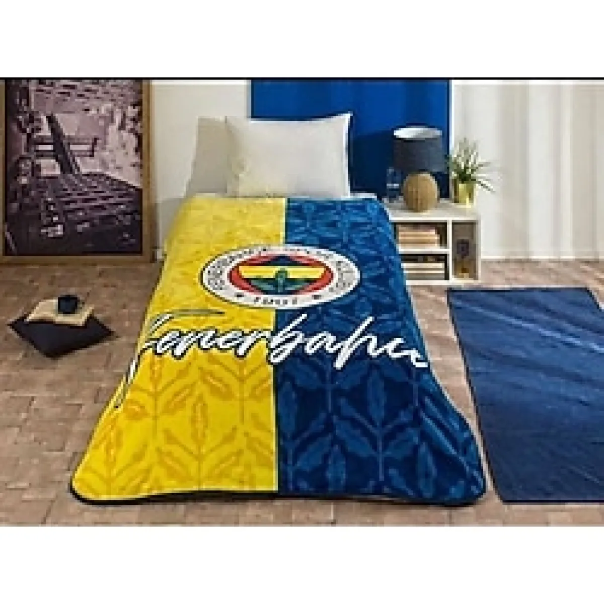 Taç Lisanslı Fenerbahçe Klasik Tek Kişilik Battaniye