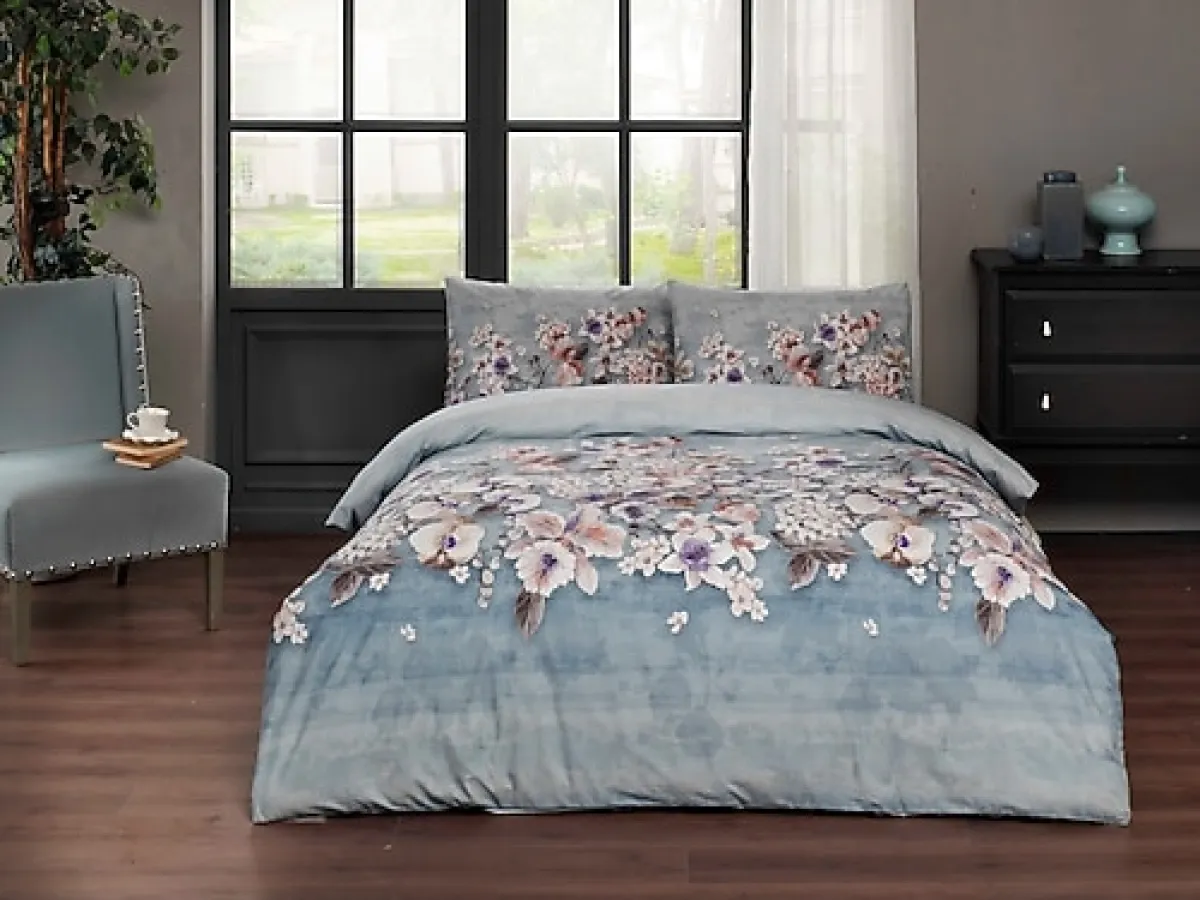 Taç Liza Ranforce Tek Kişilik Nevresim Takımı Mavi