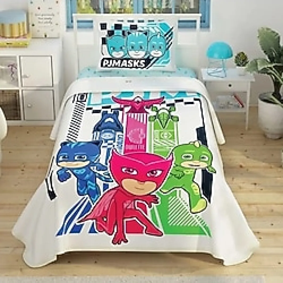 Taç Pj Masks Take Action Tek Kişilik Lisanslı Pike Takımı - Renkli