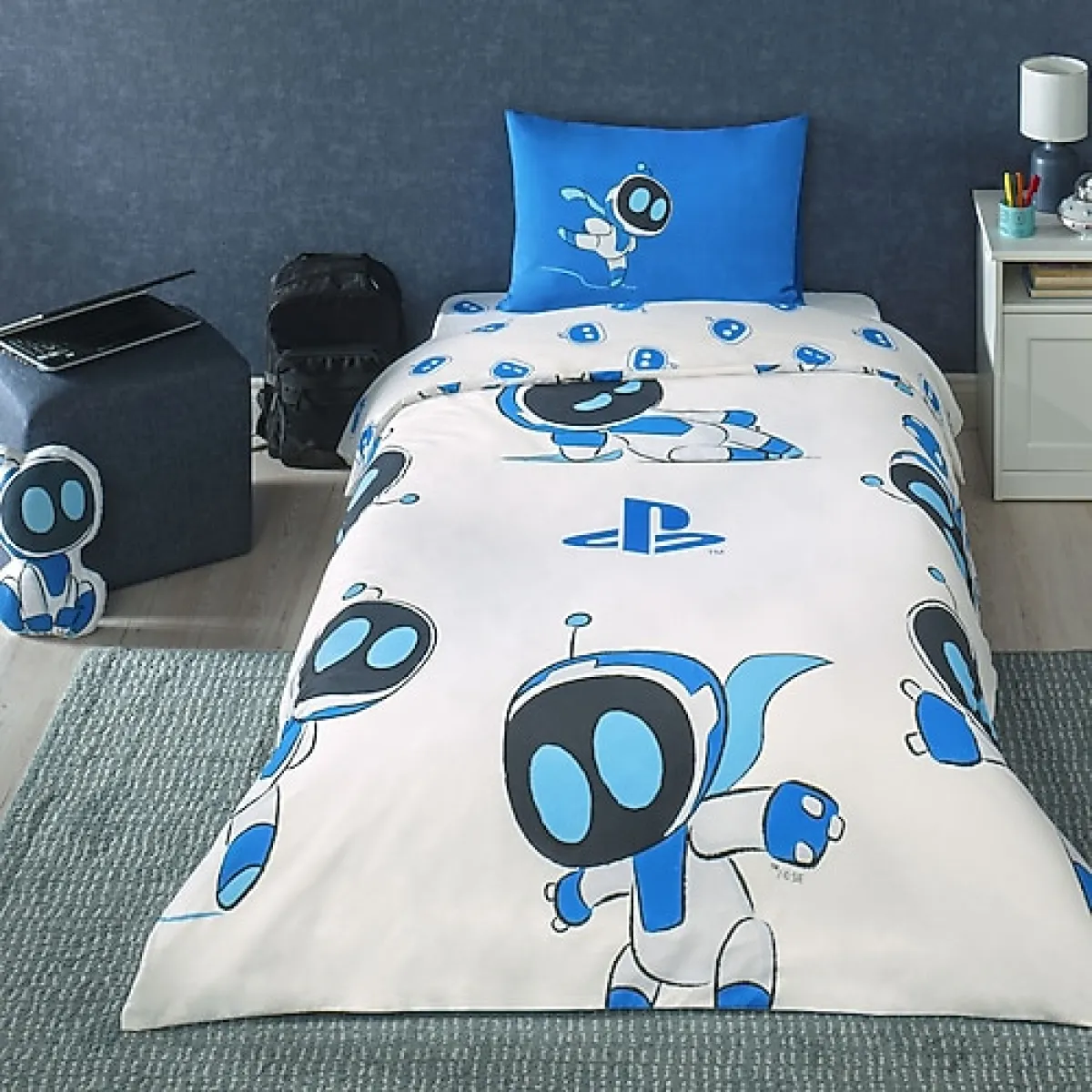 Taç Playstation Astrobot Lisanslı Pamuk Tek Kişilik Nevresim Takımı