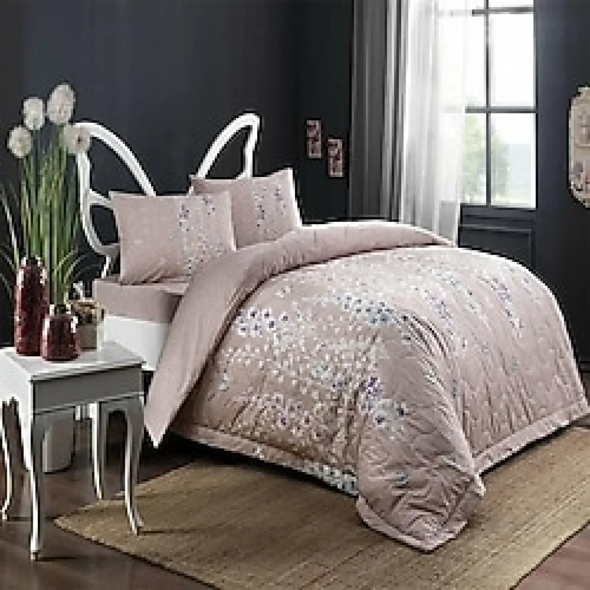 Taç Sarah Kapitoneli Tek Kişilik Complete Set Pembe - 160 x 220 cm