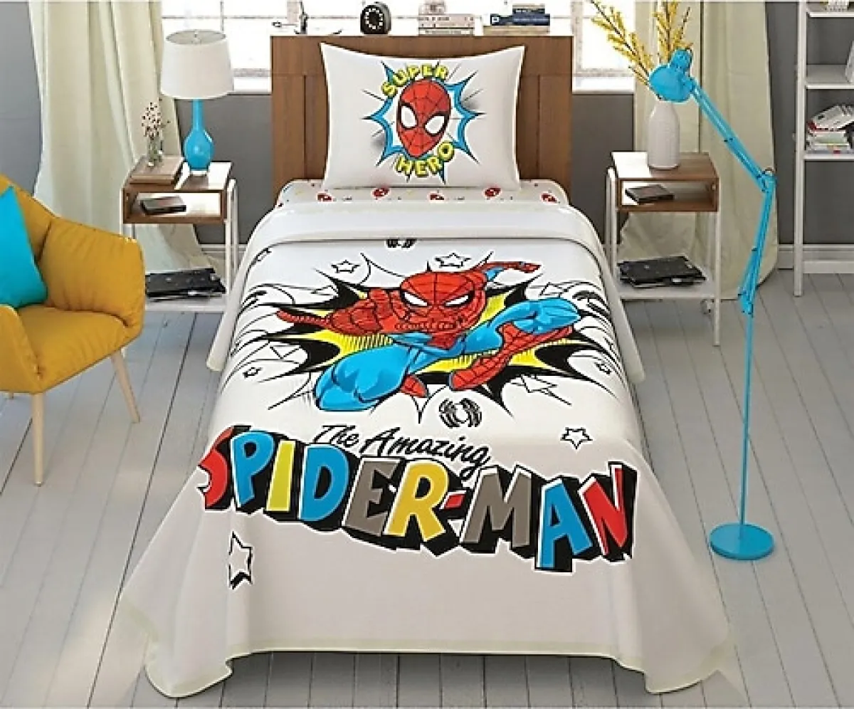Taç Spiderman Super Hero Lisanslı Tek Kişilik Pike Takımı