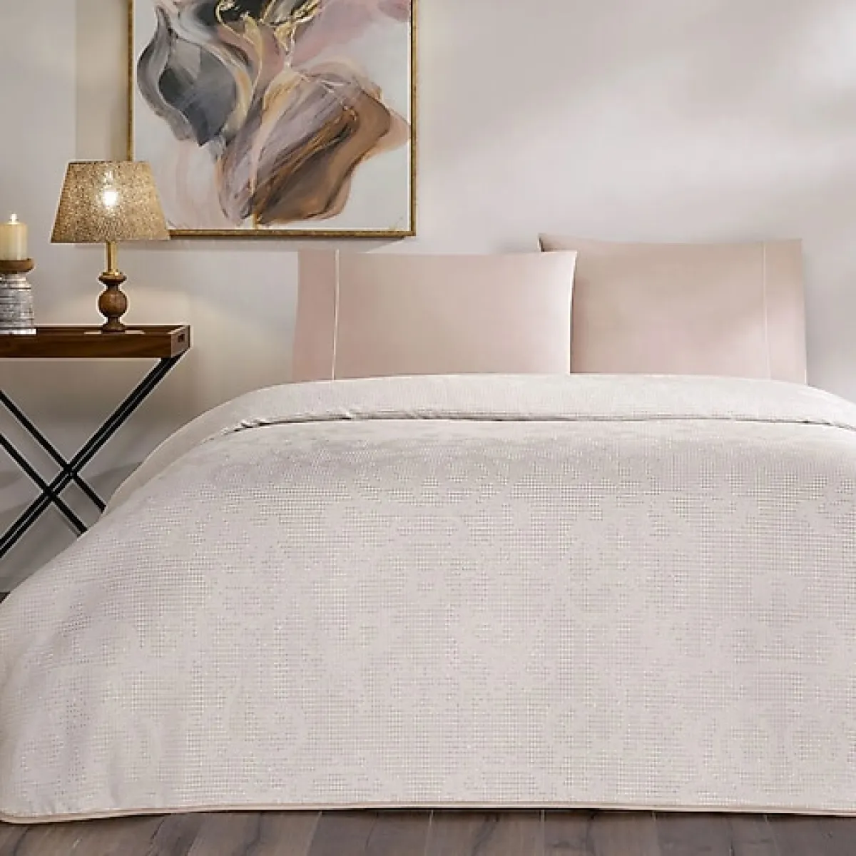 Taç Tresor Pudra Çift Kişilik Pike Takımı