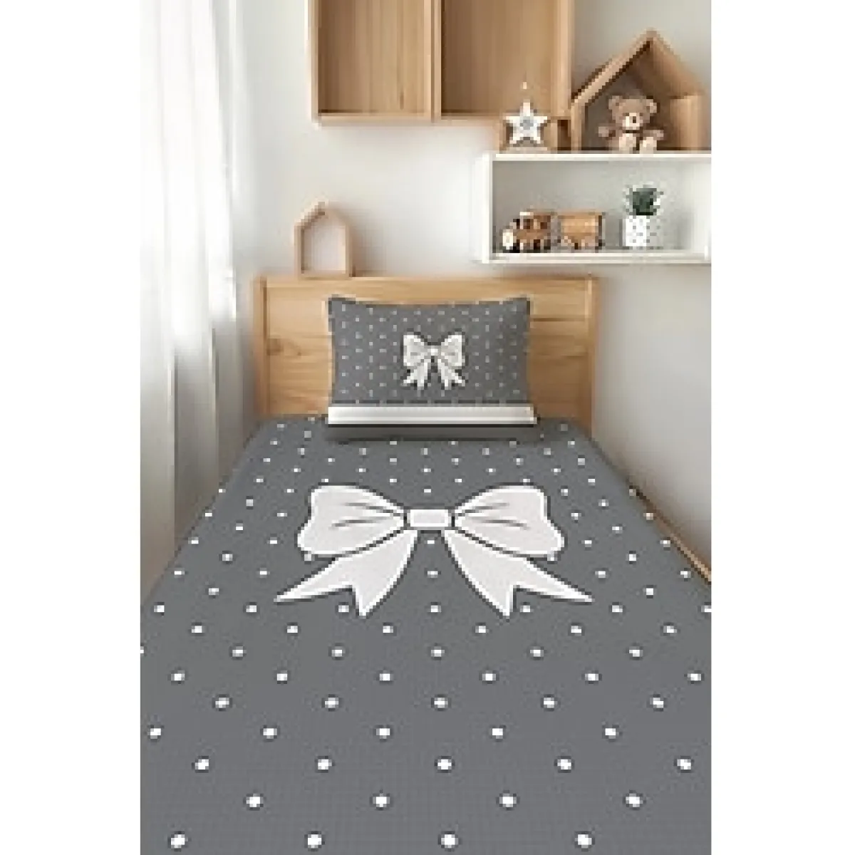 Talia Home Kurdele Desenli Tek Kişilik Çocuk Pike Takımı Tlap-099 - Renkli