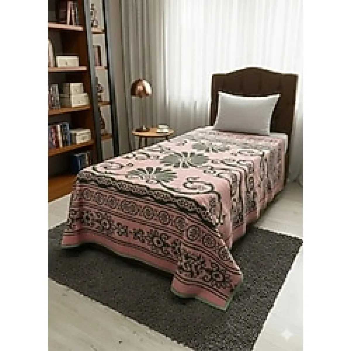 Tek Kişilik Yün Battaniye - Çok Renkli - 160 x 200 cm