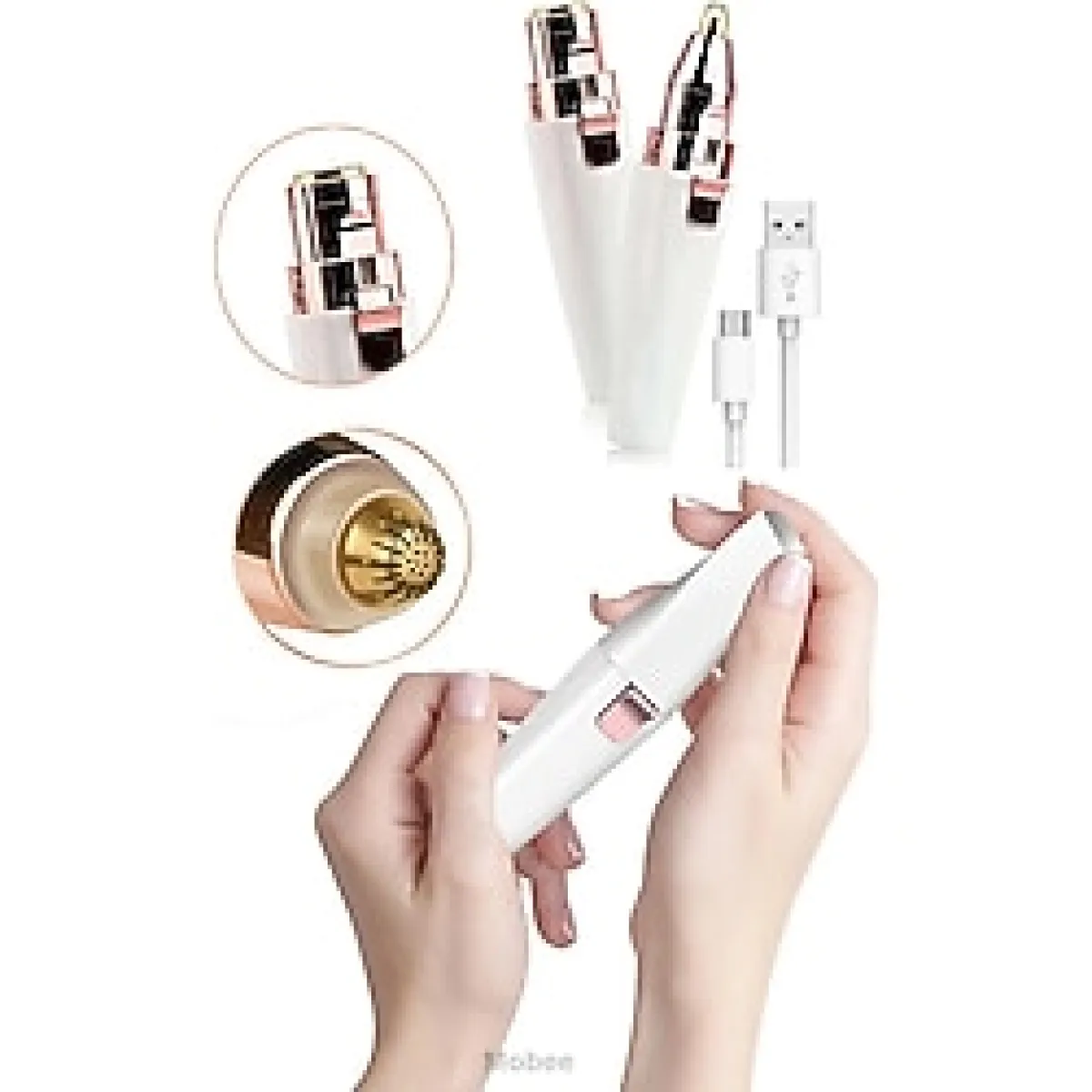 TeknoZar 2 Başlıklı Epilasyon Çene yüz kaş Işıklı Kıl Tüy Alma Mini Cep Epilasyon Kadın Mini Traş Makinesi