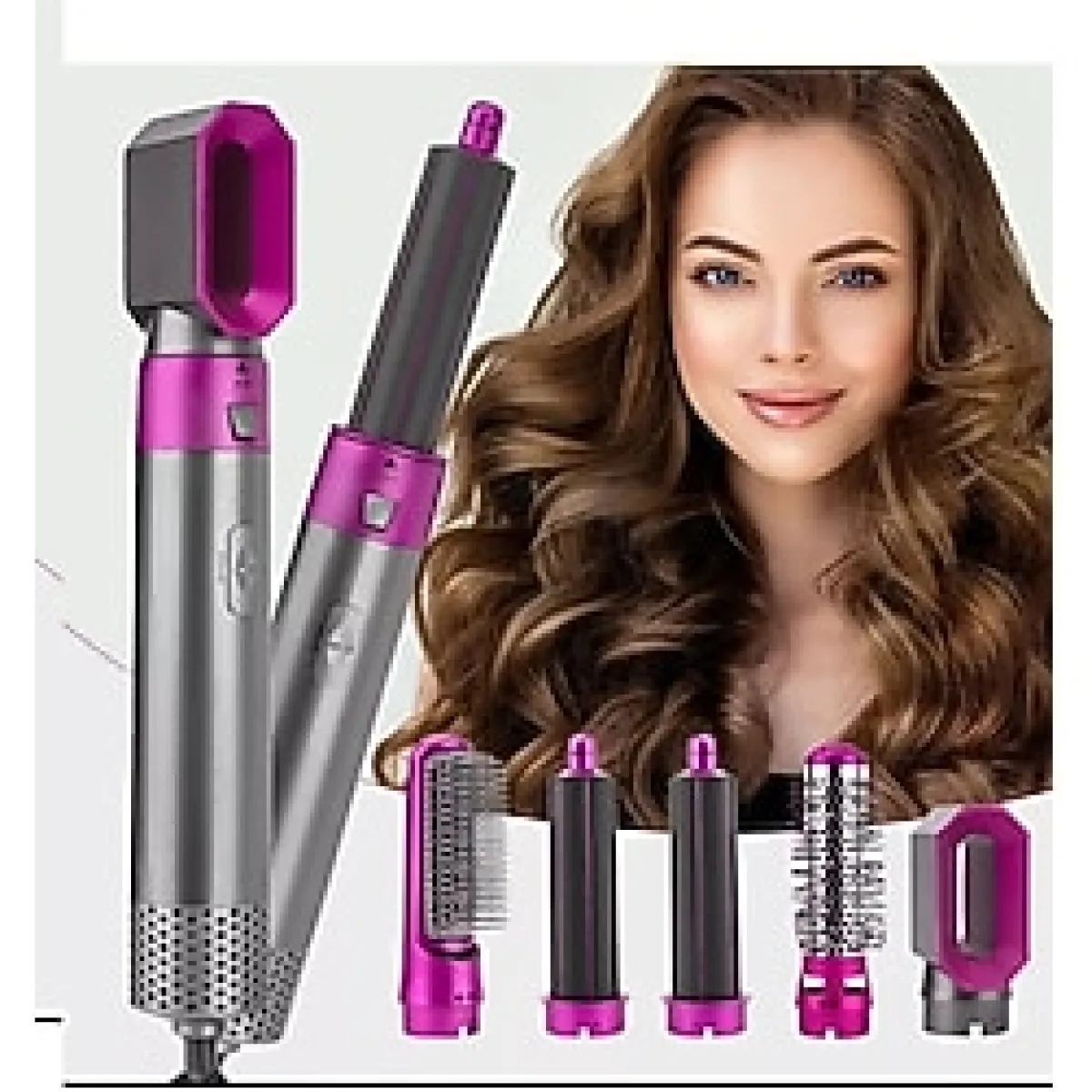 TeknoZar 3 Kademeli 5 Başlıklı Saç Şekillendirici Seti Profesyonel Saç Şekillendirici Kurutma Fön Makinesi 1