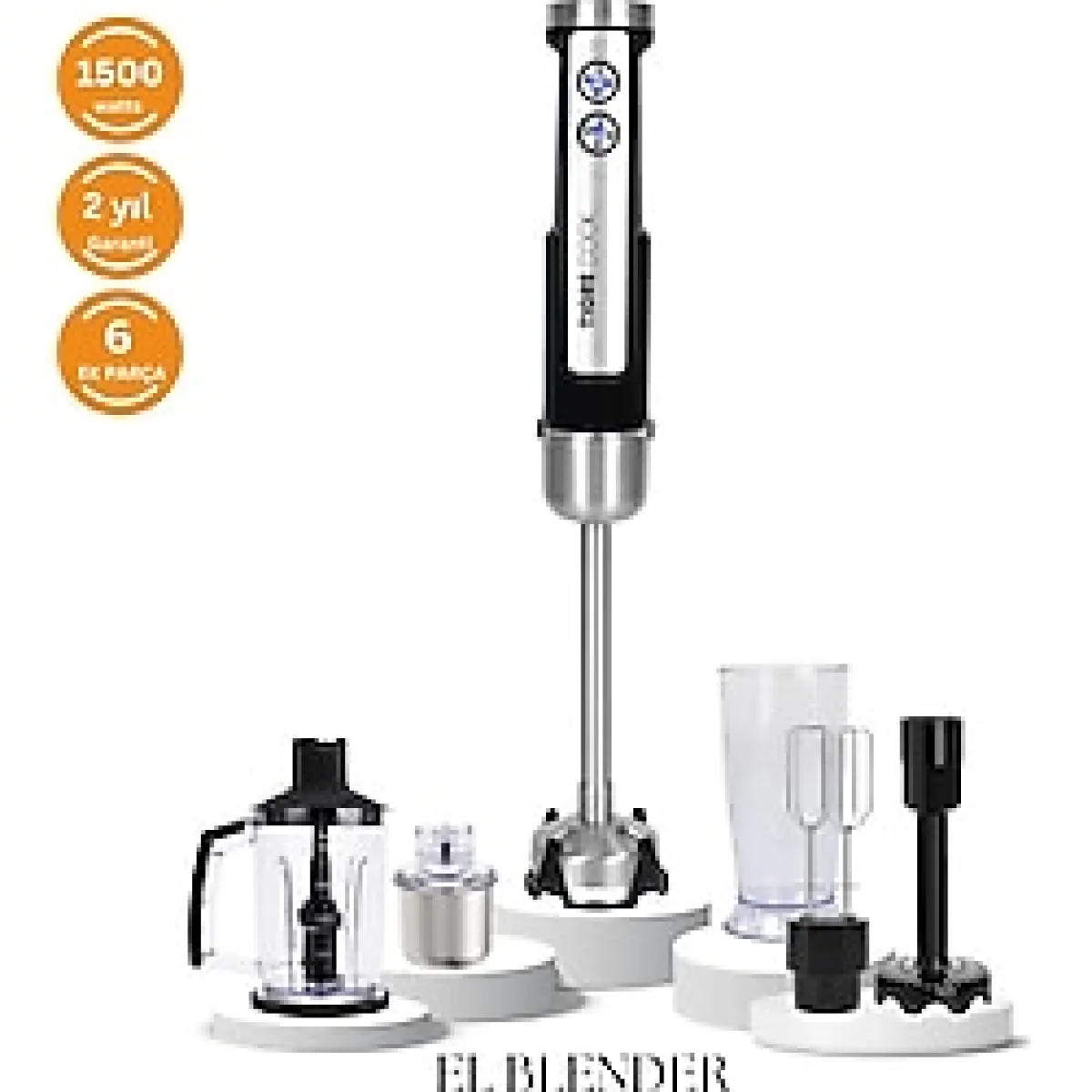 Tigrecook HE-2075 1500 W Öğütücülü El Blender Seti