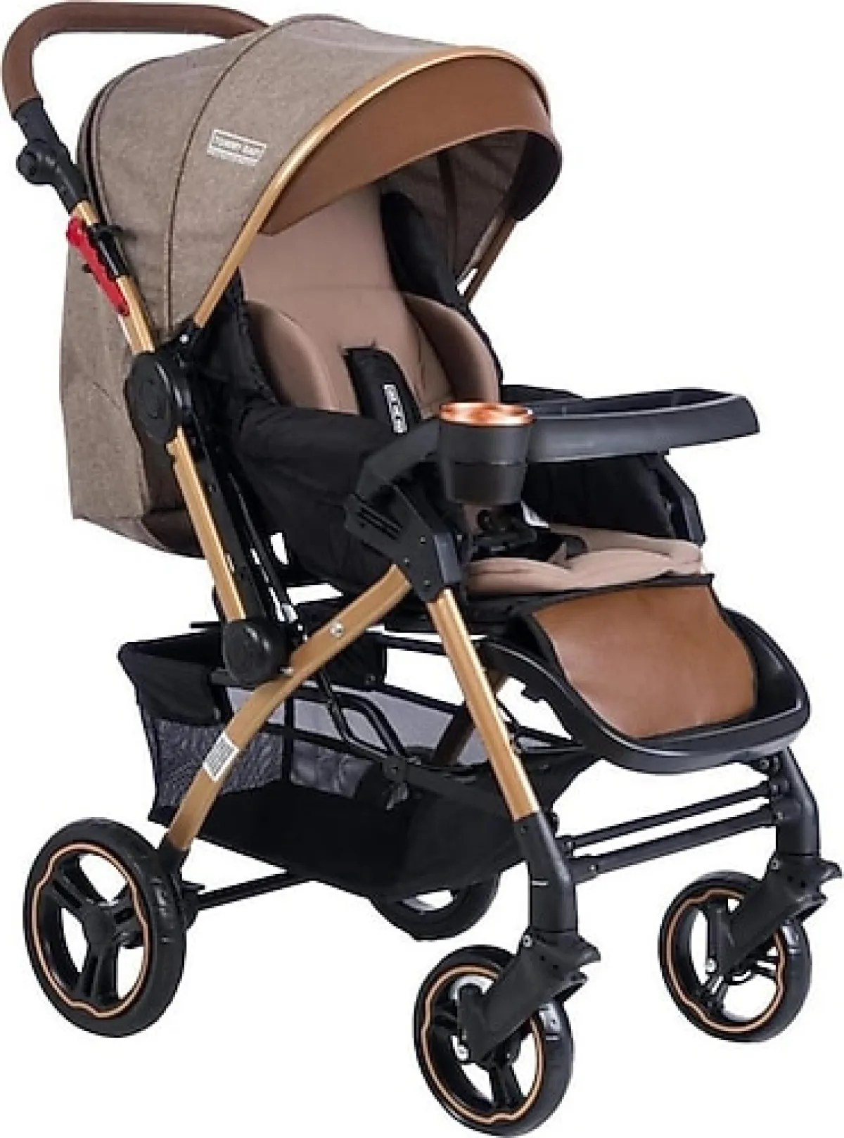 Tommybaby Tornado Plus Gold Çift Yönlü Bebek Arabası Kahverengi