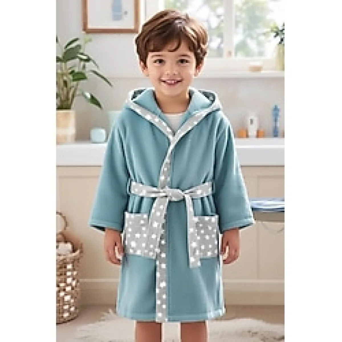 Touch KAPŞONLU KIZ ERKEK ÇOCUK BORNOZU PAMUKLU
