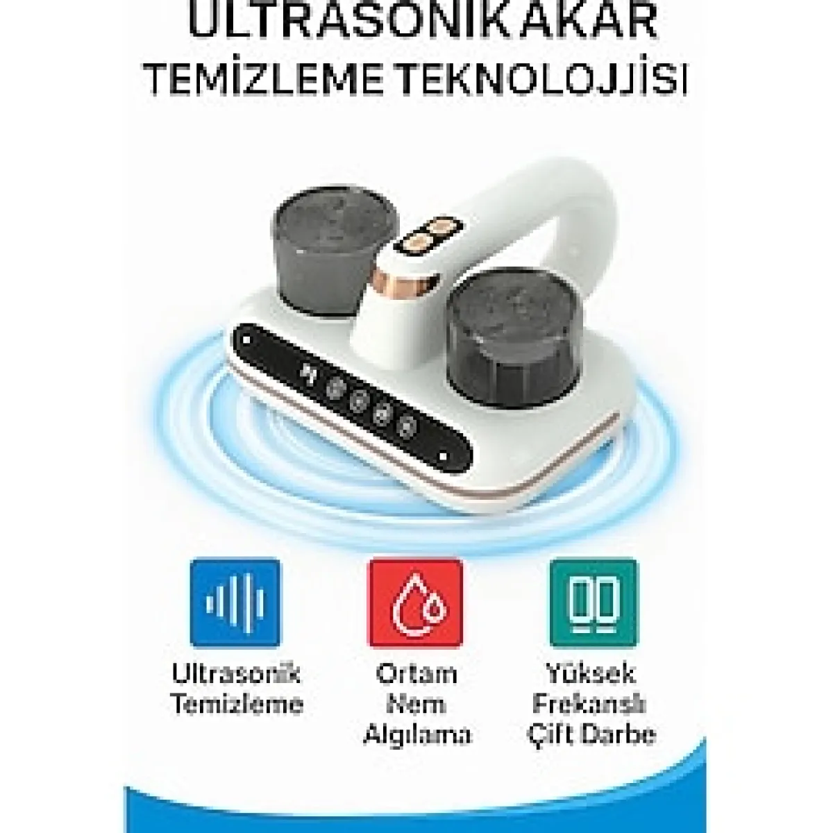 Ultrasonik Toz ve Akar Temizleme Cihazı - Çift Filtreli, Yüksek Frekanslı Robot Süpürge - Çok Renkli