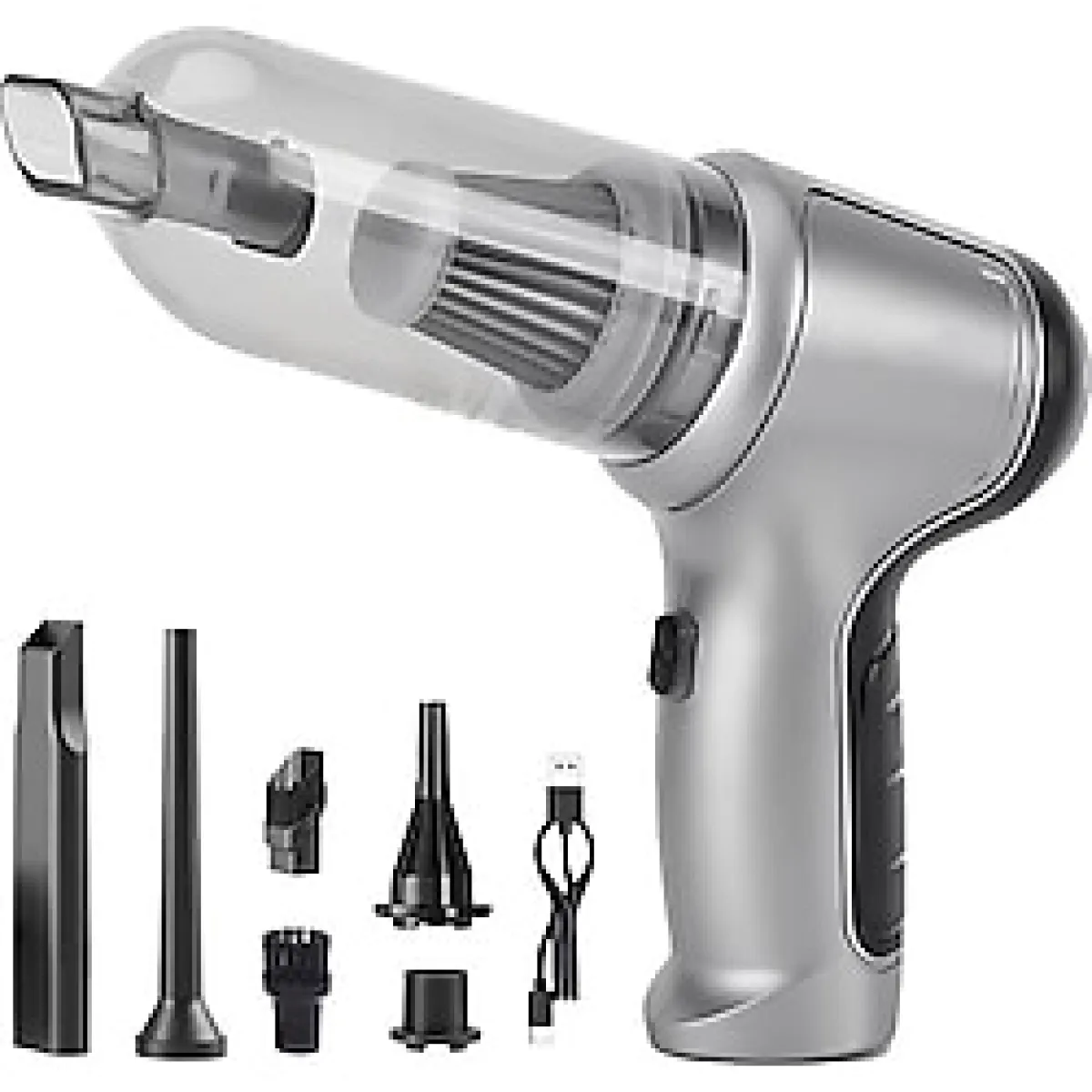 Upway Kablosuz Çekme Üfleme Kuru Islak Fonksiyonlu Hepa Filtreli Ev Araç Şarjlı Süpürge - Gri