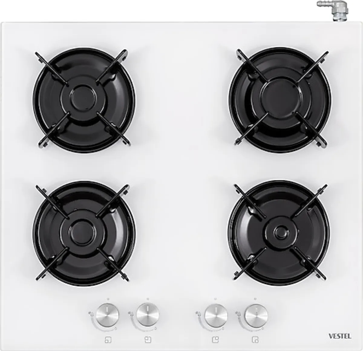 Vestel SO 6114 YB DG Beyaz Cam Set Üstü Ocak