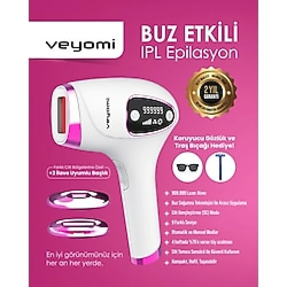 Veyomi Y-1105 Buz Lazer Epilasyon Cihazı - beyaz