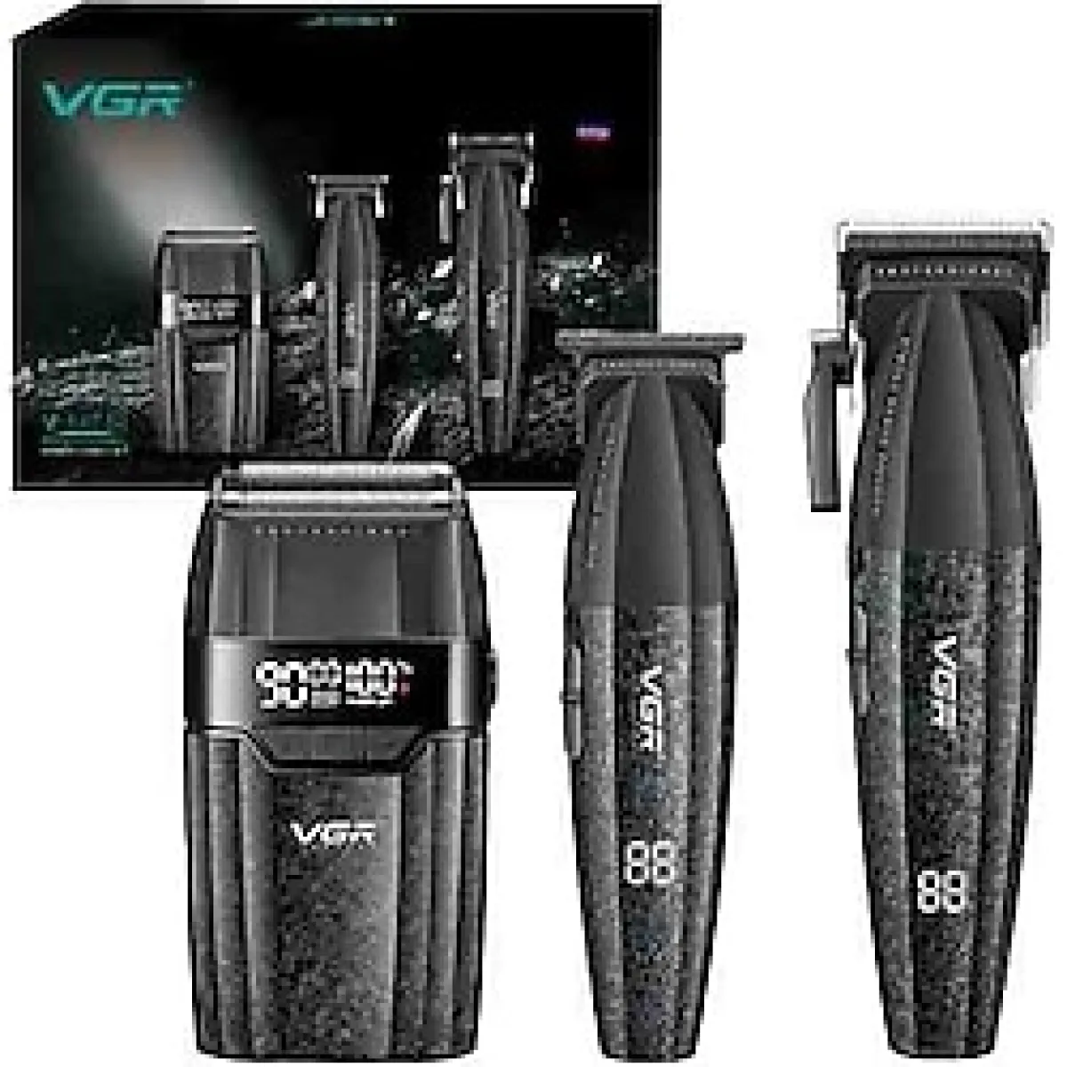 Vgr 640S3 Profesyonel 3'ü 1 Arada Saç Kesme Seti 9000 Devir/dakika, Kablosuz Berber Seti, Tıraş Makinesi ve Folyo Tıraş Makinesi