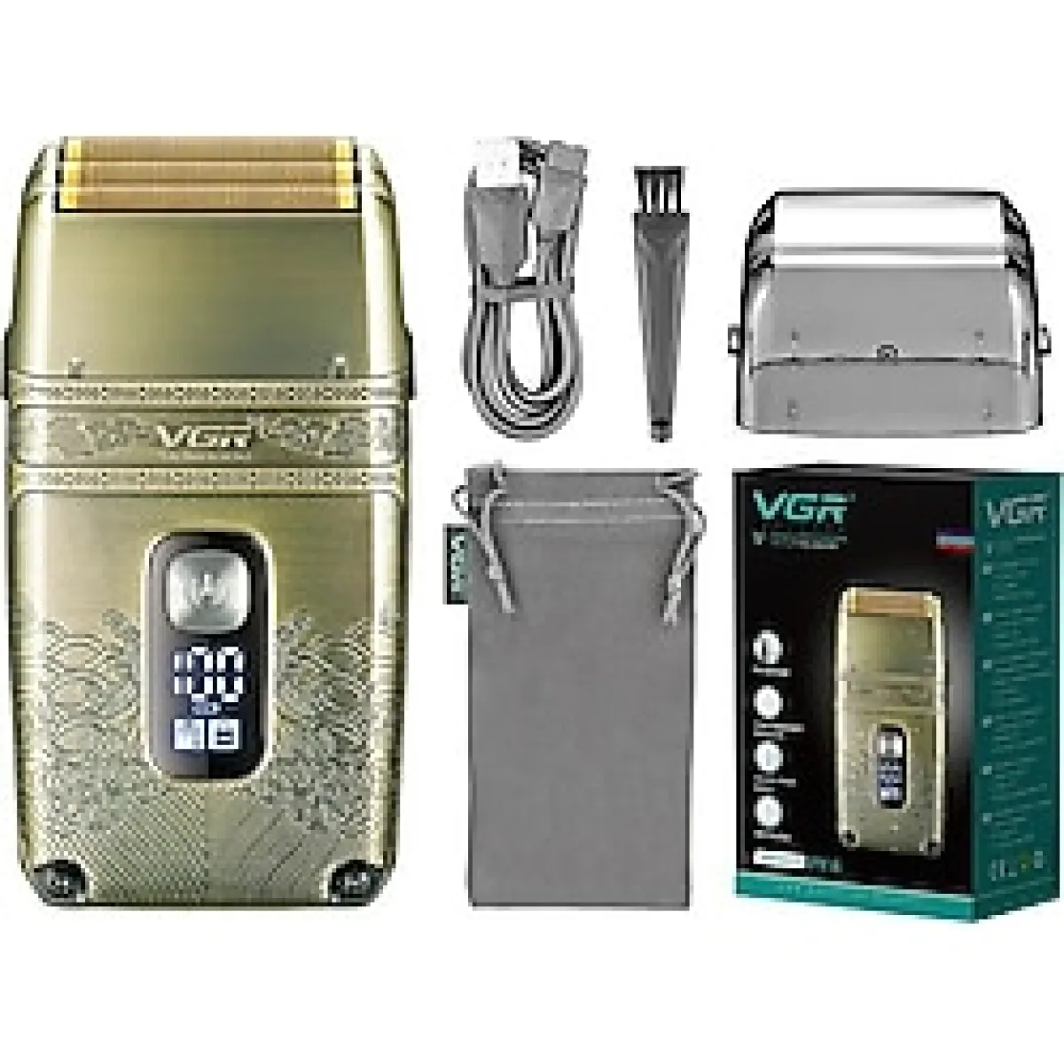 Vgr Sakal Yanak ve Kafa Tıraş Makinesi Şarj Edilebilir Üçlü Blade Sıfır Yanak Sıfır Sakal