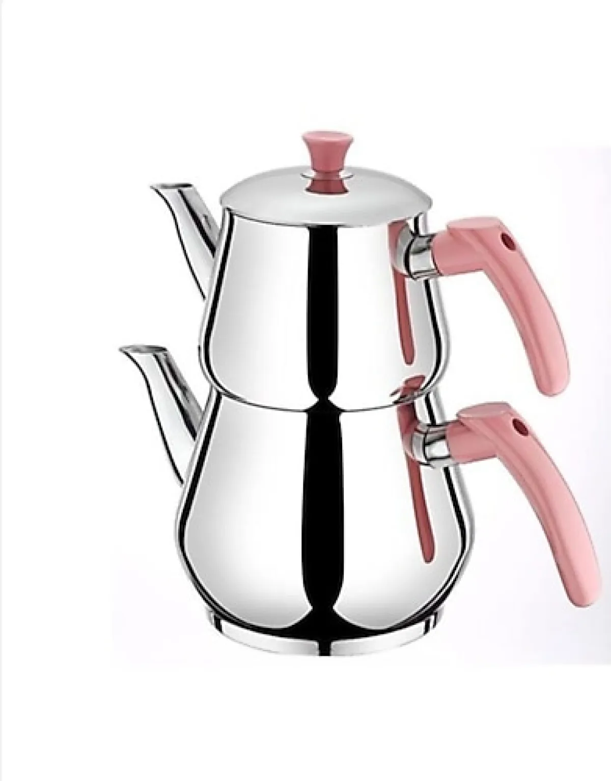 Viola Piramit Bakalit Saplı Orta Boy Çelik Çaydanlık